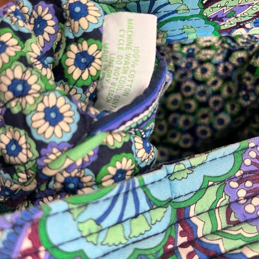Vera Bradley Hobo Bag Black Green Blue Quilted‎ Shoulder Purse Blue raphsody